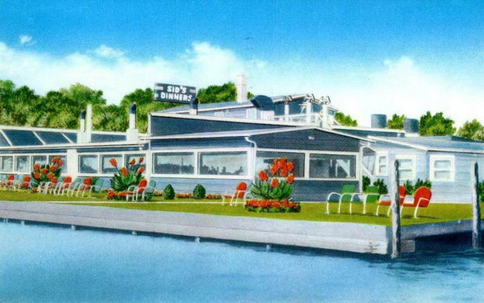 Sids on the River - Old Postcard Photo (newer photo)